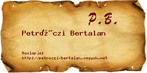 Petróczi Bertalan névjegykártya